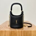 {Style No: 8ZHCN4QY} 19 FLAP BUCKET BAG BLACK CALFSKIN