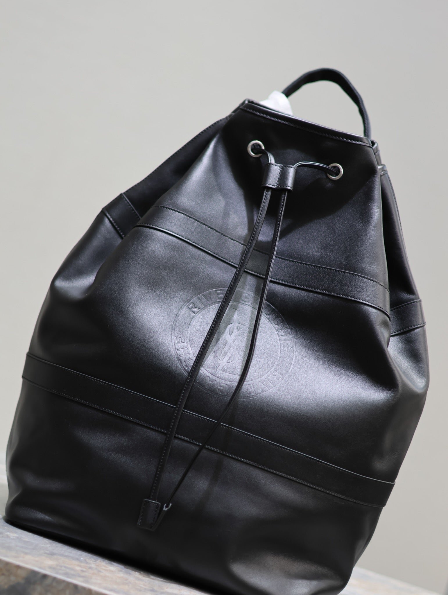 {Style No: 328TRDSY} RIVE GAUCHE BACKPACK 49 IN BLACK CALFSKIN - Image 2