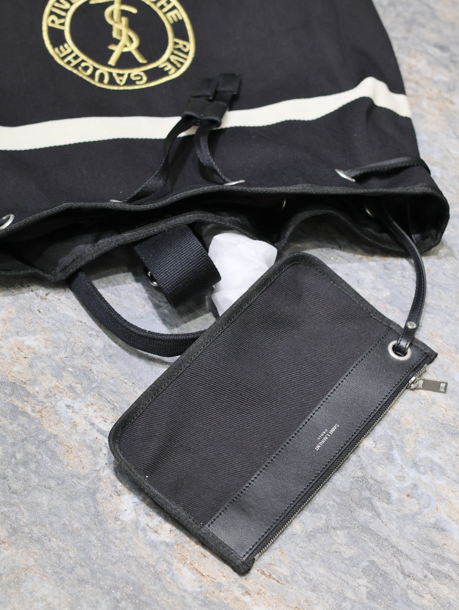 {Style No: 5MAWHZ1U} RIVE GAUCHE BACKPACK 49 IN BLACK MIX WHITE CANVAS - Image 3