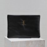 {Style No: 37A8YAZC} CALYPSO LARGE POUCH 30 IN BLACK SMOOTH LAMBSKIN