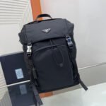 {Style No: PBP1G2NX} BACKPACK 45 IN BLACK RE-NYLON AND SAFFIANO LEATHER TRIM