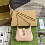 {Style No: YNBI6JBH} JACKIE NOTTE MINI BAG 19 IN LIGHT PINK CRACKED LACQUER CALFSKIN GOLD HARDWARE
