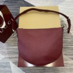 {Style No: JT733SQC} BODY SHOULDER BAG 40 IN BURGUNDY RED CALFSKIN SILVER HARDWARE