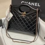 {Style No: 1CE2FBM1} CC SMALL 30 SHOPPING BAG IN BLACK CALFSKIN