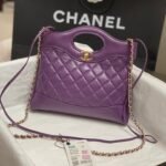 {Style No: IF48LDWR} CC MINI 23 SHOPPING BAG IN VIOLET PURPLE CALFSKIN