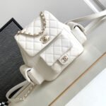 {Style No: HEX25294} CC DUMA BACKPACK 21 IN WHITE CALFSKIN