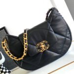 {Style No: AVE6C8JY} CC LARGE 30 HOBO BAG IN BLACK CALFSKIN MIX METAL HARDWARE