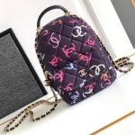 {Style No: 2J27XW21} CC CLASSIC MINI 18 BACKPACK COLORFUL WOOL COTTON MIXED FIBERS GOLD TONE METAL
