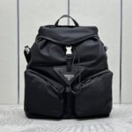 {Style No: 5XN8LFOW} TRIANGLE LOGO BACKPACK 42 IN BLACK RE-NYLON