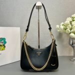 {Style No: MBLN7L4H} HOBO BAG 23 IN BLACK SMOOTH NAPPA LAMBSKIN GOLD HARDWARE