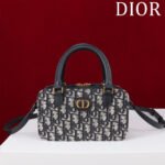 {Style No: 3GPHLDEM} MONTAIGNE MINI DOCTOR BAG 20 IN BLACK MONOGRAM OBLIQUE JACQUARD MIX CALFSKIN