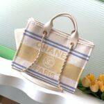 {Style No: XW78IJGU} SHOPPING BAG 34 IN WHITE BLUE AND YELLOW CANVAS