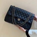 {Style No: 6EIY4325} 25S CHANEL CLASSIC JUMBO BAG 38 IN BLACK LAMBSKIN