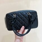 {Style No: MU772XZS} 25S CHANEL CAMBON BOSTON BAG 21 IN BLACK CALFSKIN SILVER HARDWARE