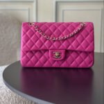 {Style No: AGZSLB2B} CHANEL 25S CLASSIC FLAP BAG 25 CM IN PINK LAMBSKIN WITH GOLD HARDWARE