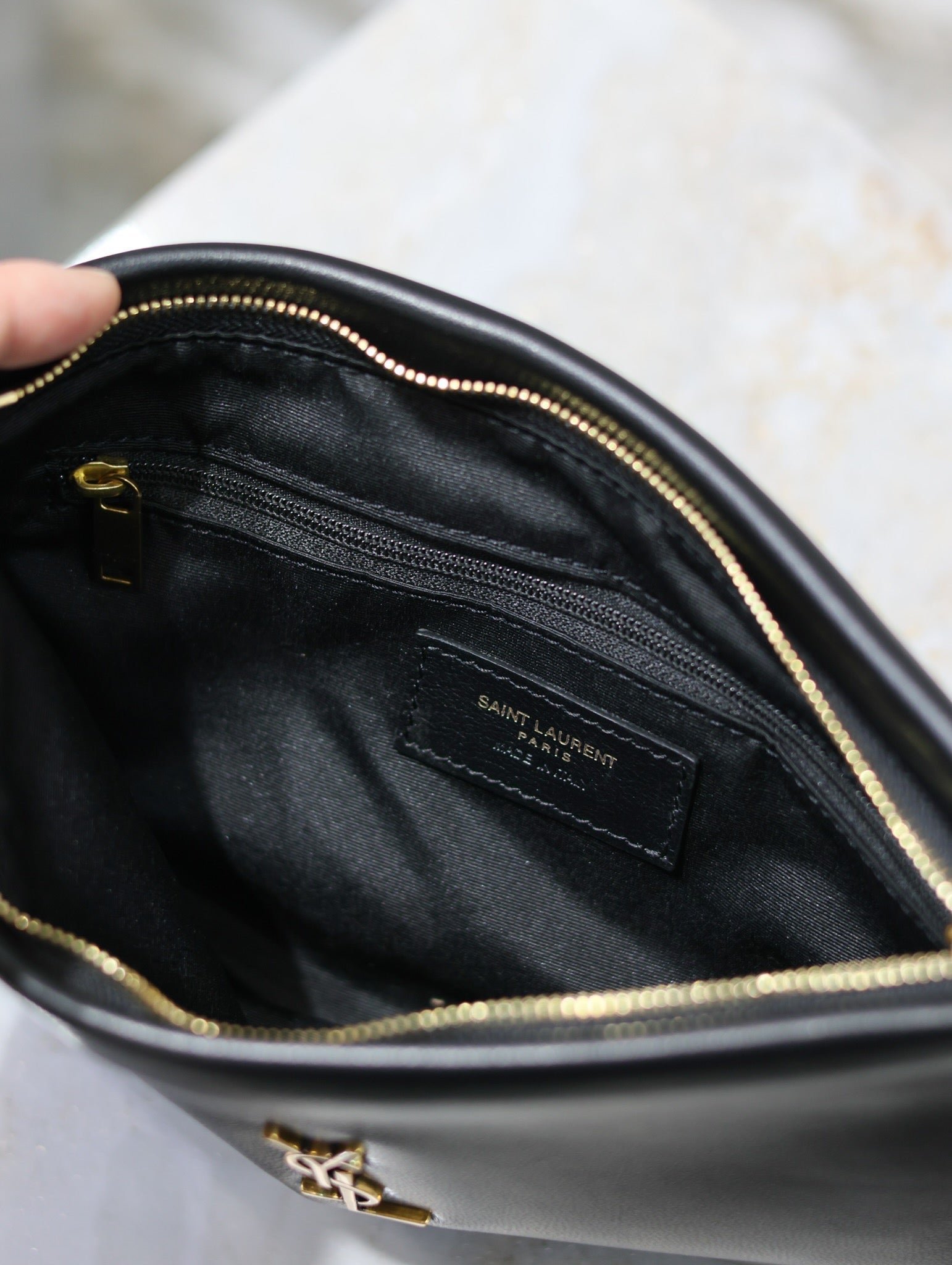 {Style No: 5QDOBDHI} CALYPSO SMALL POUCH 23 IN BLACK SMOOTH LAMBSKIN - Image 3