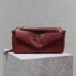 {Style No: HC9Y9GXE} YSL 25S CALYPSO HANDBAG 26 IN BURGUNDY LAMBSKIN GOLD HARDWRE