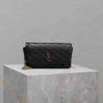 {Style No: 7GN4JEJ8} YSL 25S SAINT LAURENT GABY 19 IN BLACK QUILTED CALFSKIN GOLD HARDWARE