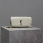 {Style No: 6BJVYA8J} YSL 25S SAINT LAURENT GABY 19 IN BLANC VINTAGE QUILTED CALFSKIN GOLD HARDWARE