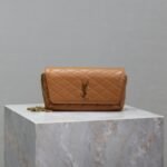 {Style No: QXODUIUC} YSL 25S SAINT LAURENT GABY 19 IN FOX QUILTED CALFSKIN GOLD HARDWRE
