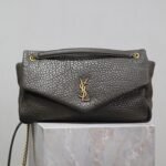 {Style No: PO8LGSCQ} YSL 25S CALYPSO BAG 38 IN ARMY GREEN GRAINED LAMBSKIN GOLD HARDWARE