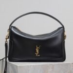 {Style No: PU7WWZVC} CAMERA SUPPLE BAG 28 IN BLACK SMOOTH LAMBSKIN GOLD HARDWARE