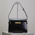 {Style No: 3THGF12L} MANHATTAN SMALL 24 IN BLACK SMOOTH LAMBSKIN GOLD HARDWARE