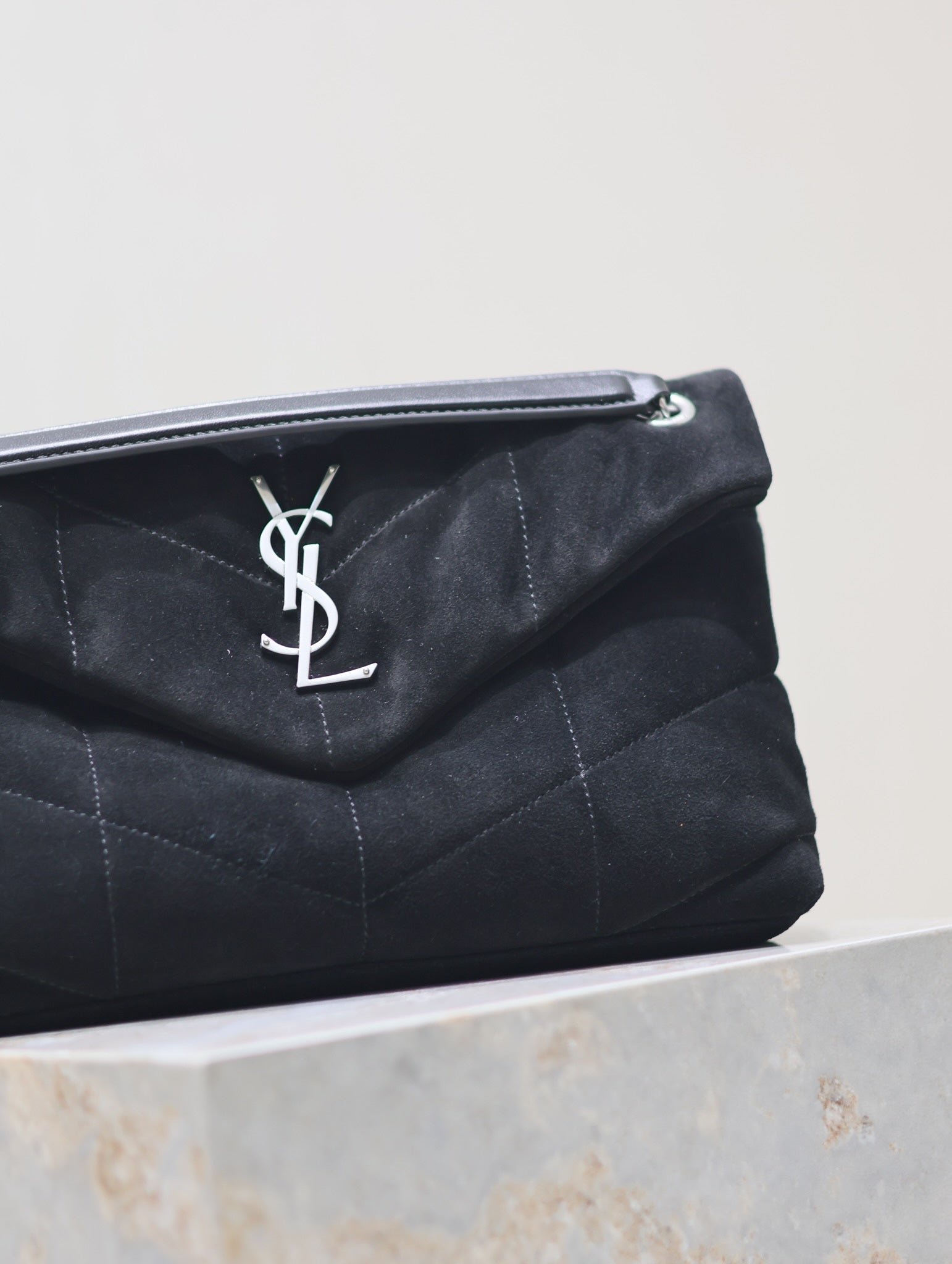 {Style No: ZTZ6FR54} PUFFER SMALL 29 IN BLACK SUEDE SILVER HARDWARE - Image 3