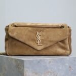 {Style No: Q1W9MKZH} CALYPSO BAG 26 IN CIDER BROWN SUEDE GOLD HARDWARE