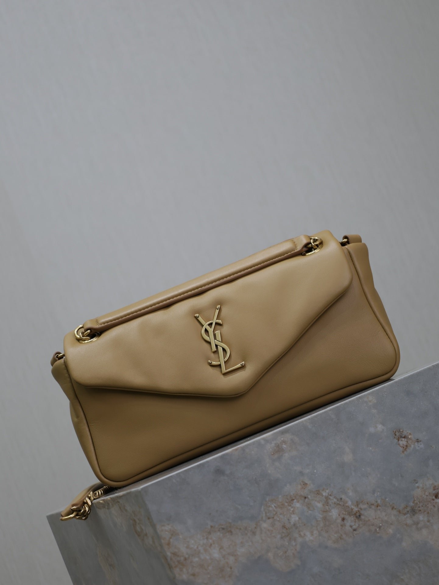 {Style No: PHB293YX} YSL 25S CALYPSO HANDBAG 26 IN LIGHT BROWN LAMBSKIN GOLD HARDWARE - Image 8