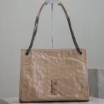 {Style No: 9D1HABVT} NIKI SHOPPING BAG 33 IN LIGHT BROWN CRUMPLED CALFSKIN