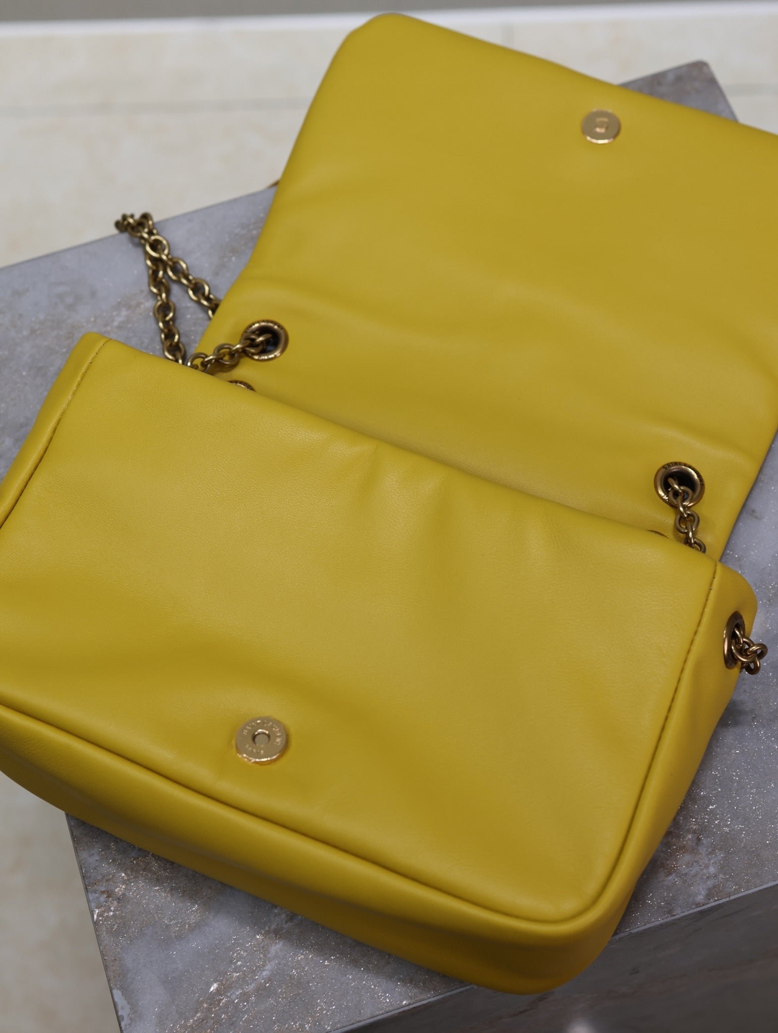 {Style No: 27KV6ULK} JAMIE 4.3 MINI BAG 20 IN MUSTARD YELLOW LAMBSKIN COPPER HARDWARE - Image 6