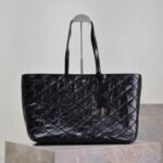 {Style No: UTPPUT9X} SHOPPING TOTE BAG 38 IN BLACK CRUMPLED CALFSKIN