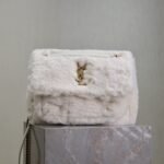 {Style No: DKTDQ9AE} NIKI MEDIUM 28 IN WHITE RABBIT FUR GOLD HARDWARE