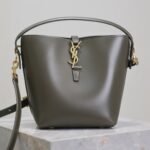 {Style No: RFOP7QY2} YSL 25S LE 37 MINI 20 IN DARK OLIVE CALFSKIN GOLD HARDWARE