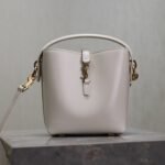 {Style No: 7VNCXH4Z} YSL 25S LE 37 MINI 15 IN DUSTY GRAY CALFSKIN GOLD HARDWARE