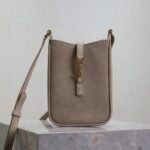{Style No: I943DTA8} LE 5 À 7 HOBO MINI BAG 18 IN LIGHT BROWN SUEDE COPPER HARDWARE
