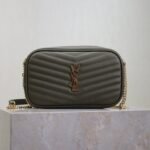 {Style No: M1AGVLBP} LOU MINI CAMERA BAG 18 IN KOMBU GREEN QUILTED CALFSKIN