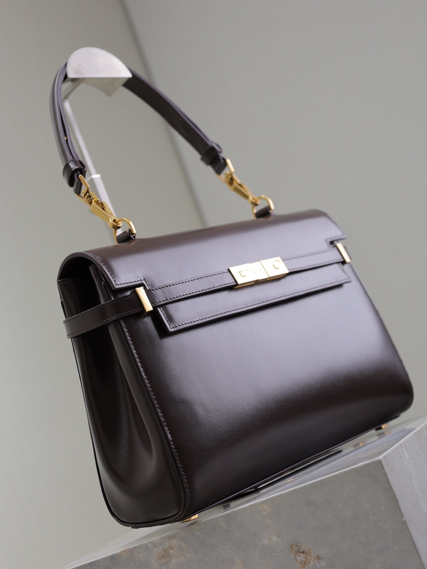 {Style No: 1NBTD4RH} MANHATTAN TOP HANDLE BAG 32 IN BRUNETTE BROWN CALFSKIN - Image 8