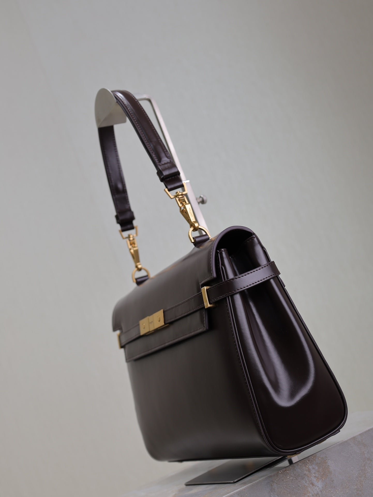 {Style No: 1NBTD4RH} MANHATTAN TOP HANDLE BAG 32 IN BRUNETTE BROWN CALFSKIN - Image 9
