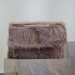{Style No: 99JIDG1H} NIKI 47 IN LIGHT PURPLE RABBIT FUR GOLD HARDWARE