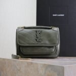 {Style No: CCCP9YWY} NIKI BABY 22 IN UNIFORM GREEN LAMBSKIN GOLD CHAIN
