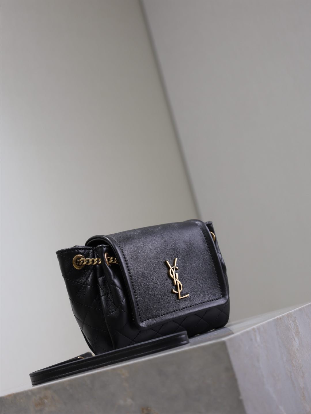 {Style No: B33W918D} MINI NOLITA BAG 18 IN BLACK LAMBSKIN COPPER HARDWARE - Image 8