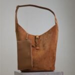 {Style No: ZM2K87MX} LE 5 À 7 LARGE SUPPLE HOBO BAG 31 IN BRONZE BROWN SUEDE