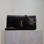 {Style No: SNDUZKGM} KATE 99 MEDIUM BAG 26 IN BLACK CROCODILE-EMBOSSED CALFSKIN COPPER HARDWARE