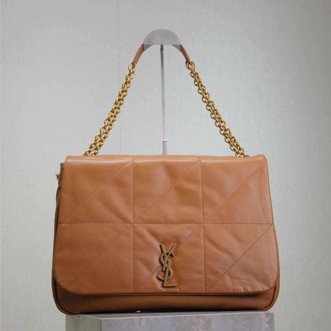 {Style No: QHKNTHL7} JAMIE 4.3 LARGE BAG 43 IN BRONZE BROWN SMOOTH LAMBSKIN GOLD HARDWARE