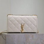 {Style No: 1YRJR2M7} BECKY 22 IN WHITE QUILTED LAMBSKIN GOLD HARDWARE