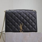 {Style No: FHGAR91Q} BECKY 26 IN BLACK QUILTED LAMBSKIN GOLD HARDWARE