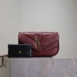 {Style No: MFYI4YRR} LOULOU MINI 20 IN BURGUNDY RED SHEEPSKIN GOLD HARDWARE