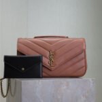 {Style No: OI6NXXBG} LOULOU MEDIUM 29 IN SALMON PINK SHEEPSKIN GOLD HARDWARE